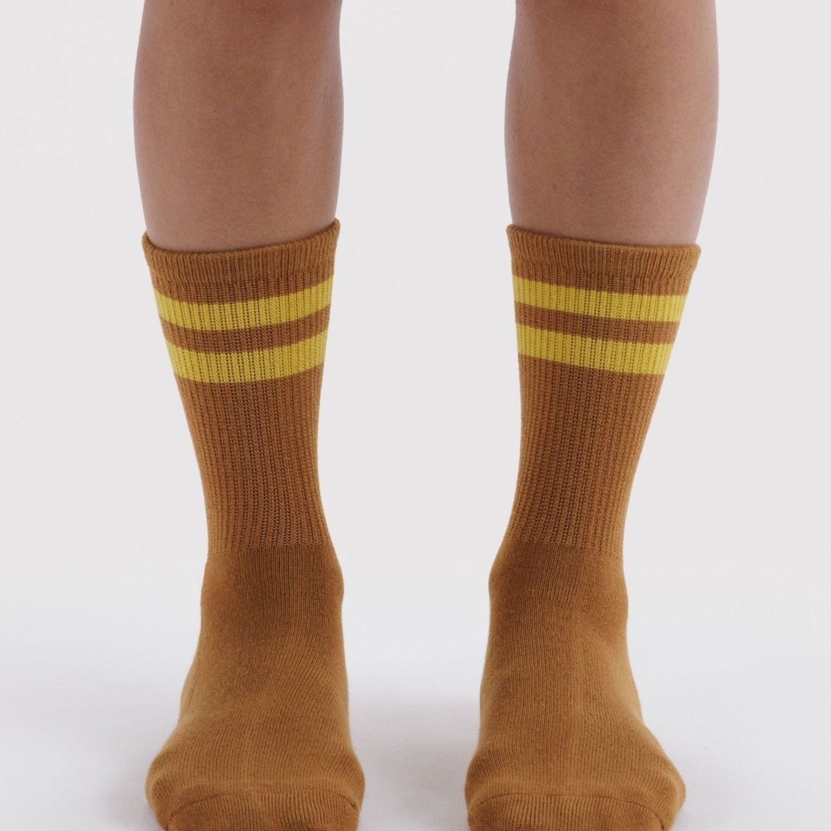 Baggu Ribbed Sock in Toffee Stripe - Getoutside Shoes