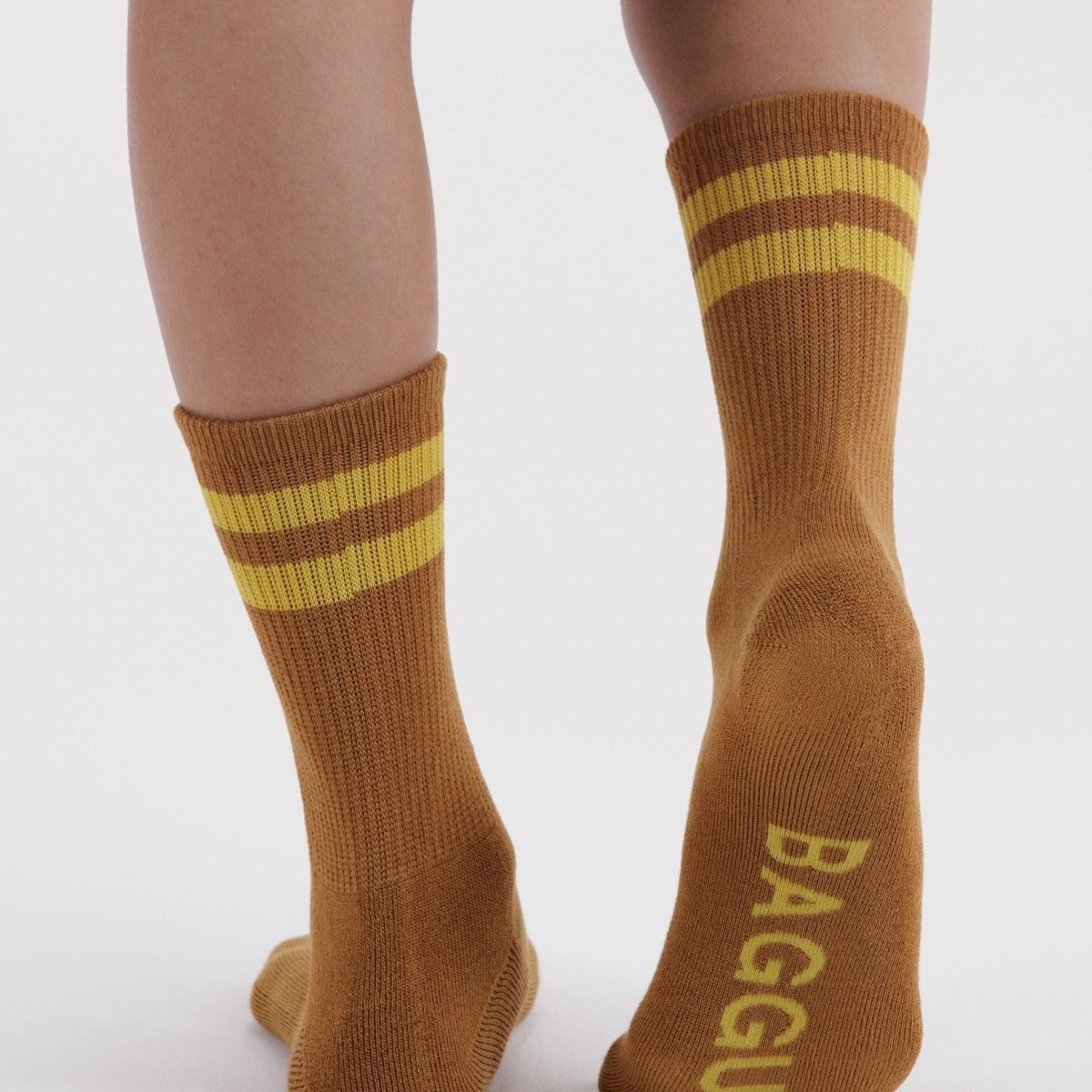 Baggu Ribbed Sock in Toffee Stripe - Getoutside Shoes