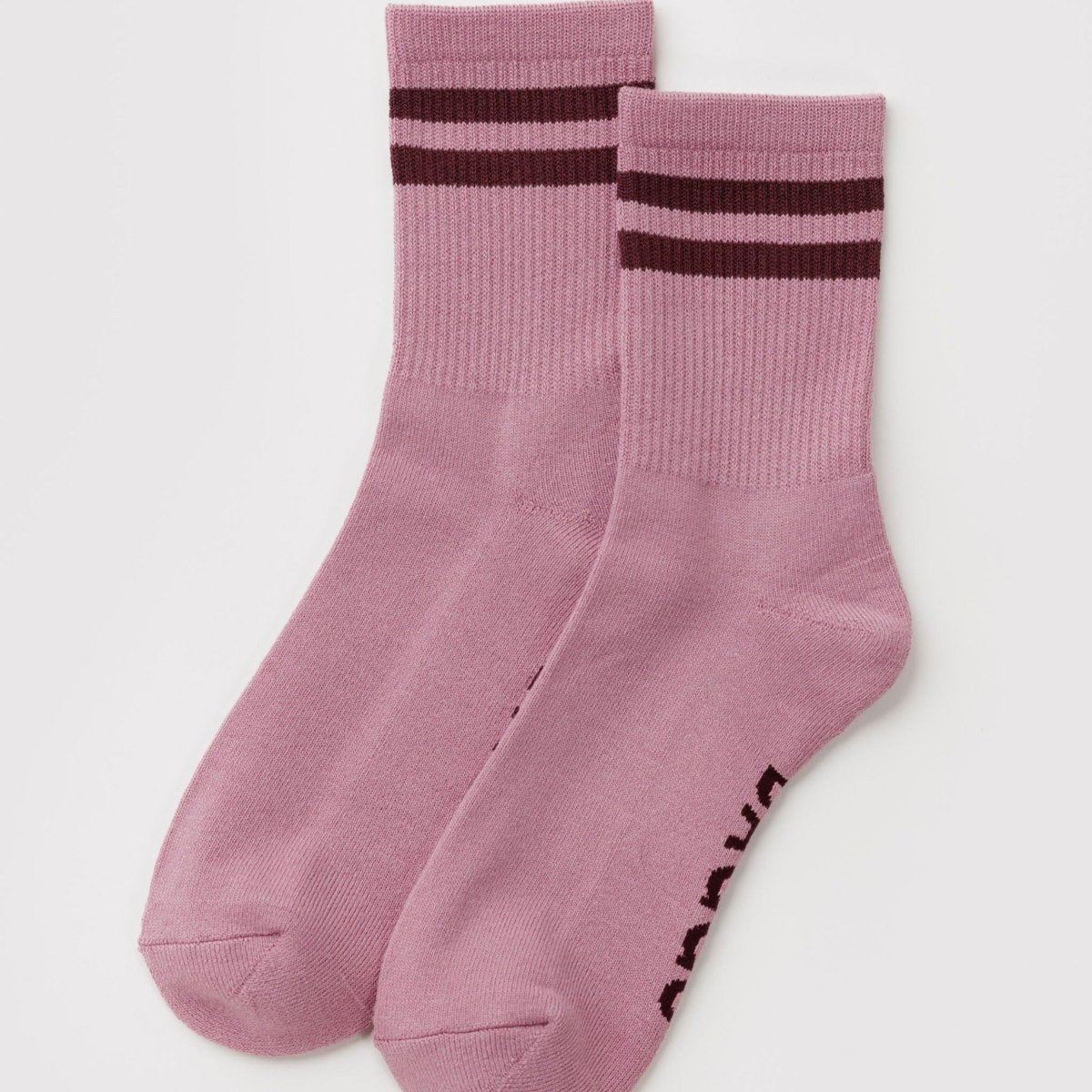 Baggu Ribbed Sock in Wild Plum Stripe - Getoutside Shoes
