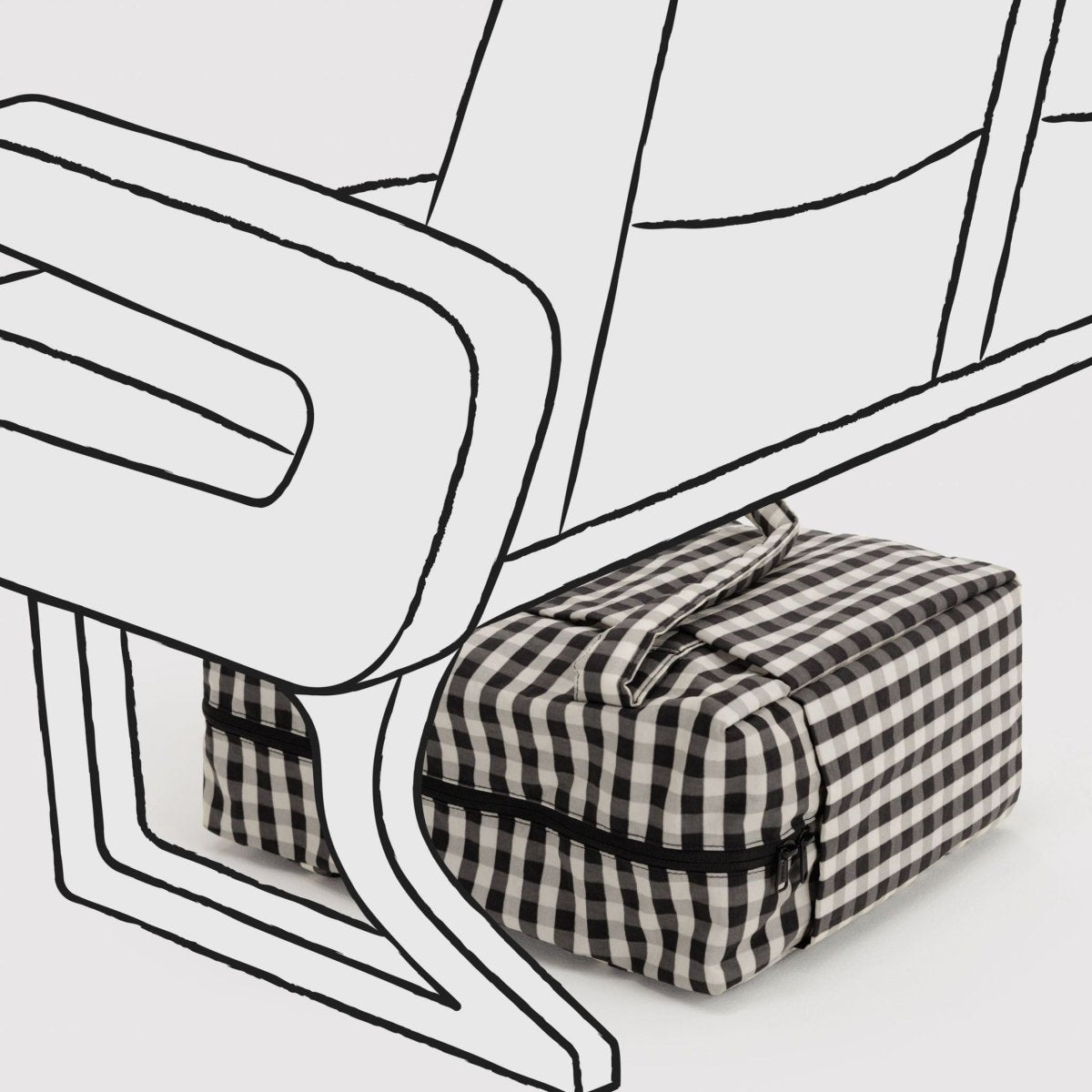 Baggu Small Cloud Carry-On in Black And Cream Gingham - Getoutside Shoes