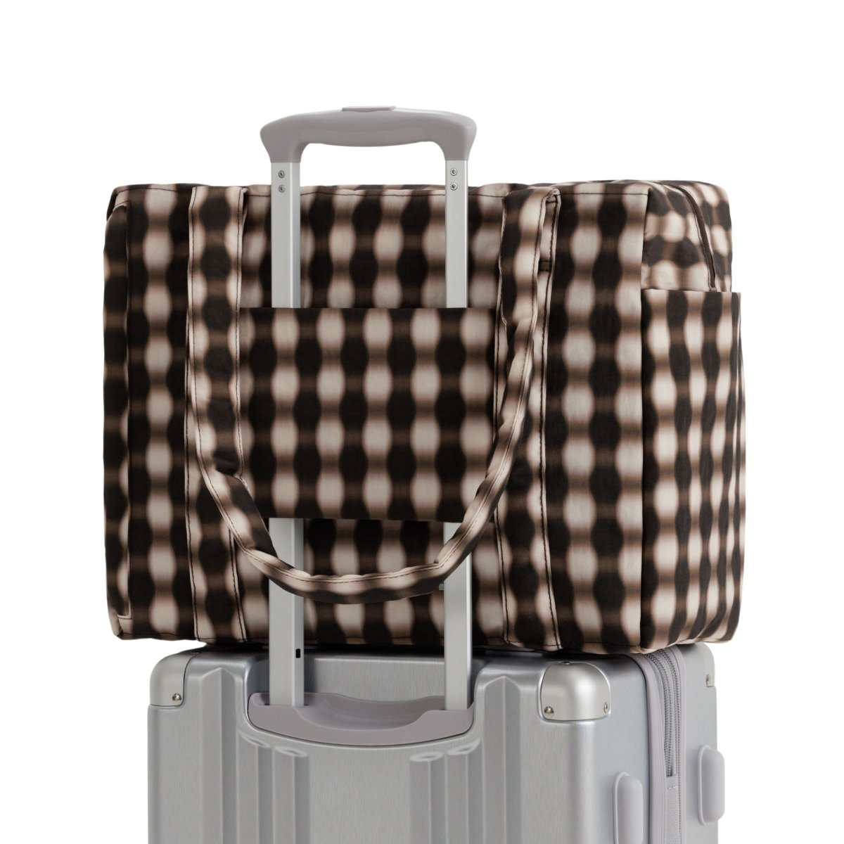 Baggu Small Cloud Carry - On in Blurred Gingham Brown - Getoutside Shoes