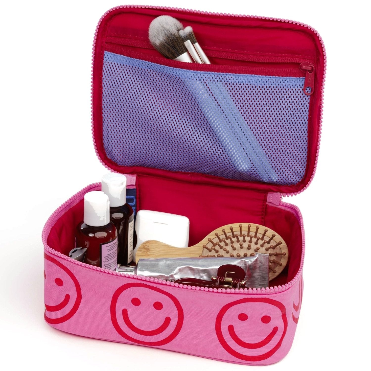 Baggu Small Cosmetic Case in Azalea Pink Happy - Getoutside Shoes