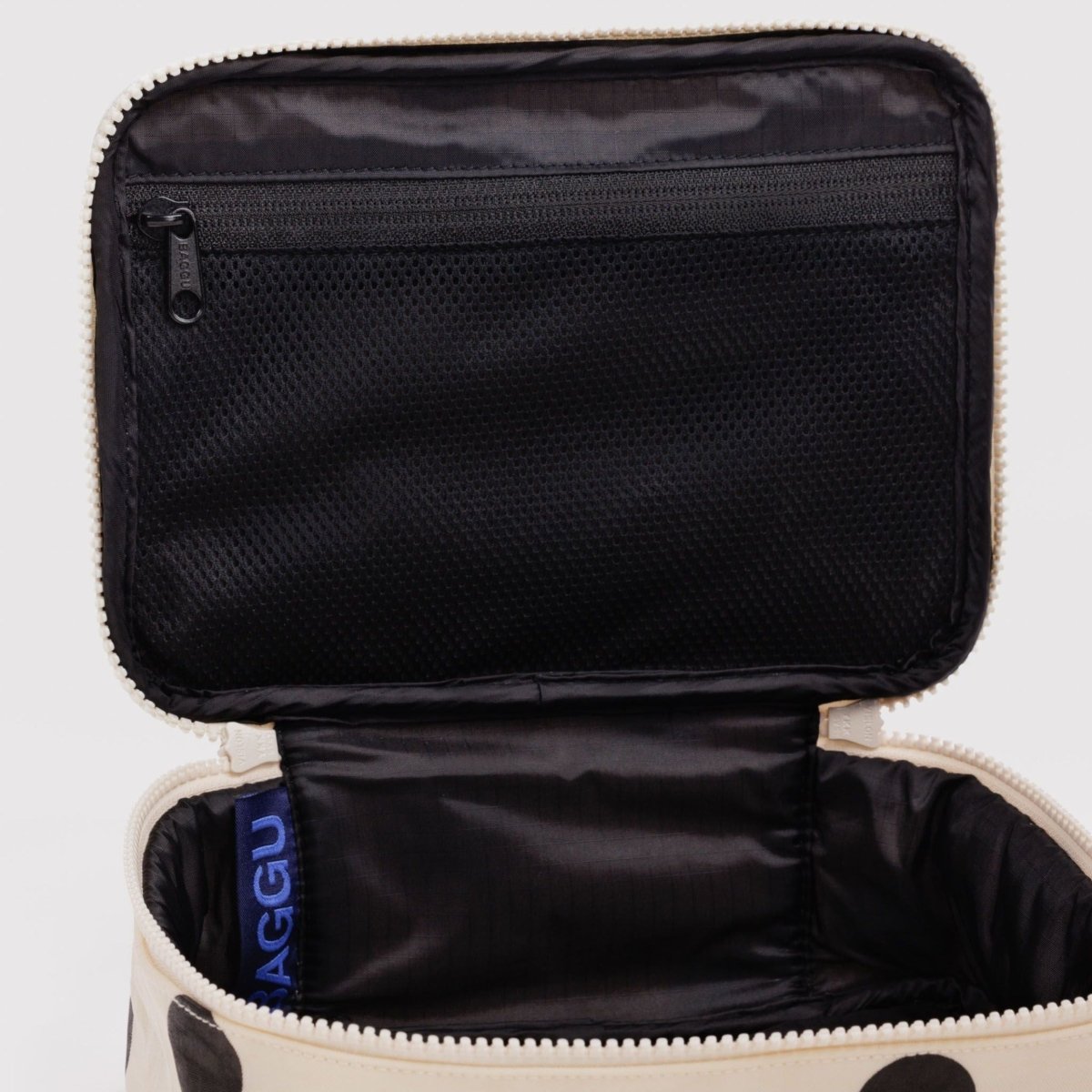 Baggu Small Cosmetic Case in Cream And Black Polka Dot - Getoutside Shoes