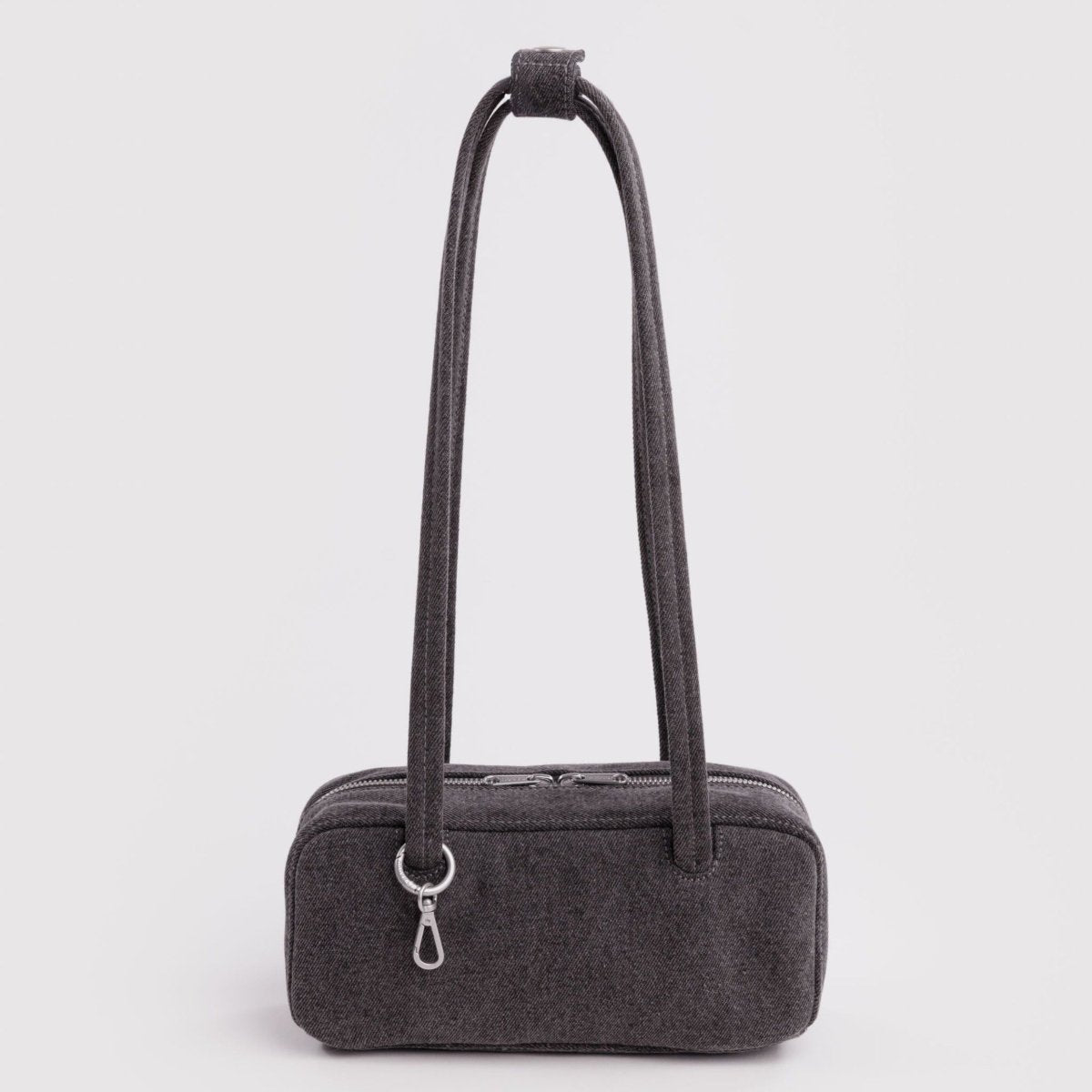Baggu Small Denim Bowler Bag in Washed Black Denim - Getoutside Shoes