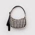 Baggu Small Nylon Crescent Bag in Black and Cream Gingham - Getoutside Shoes