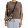 Baggu Small Nylon Crescent Bag in Blurred Gingham Brown - Getoutside Shoes