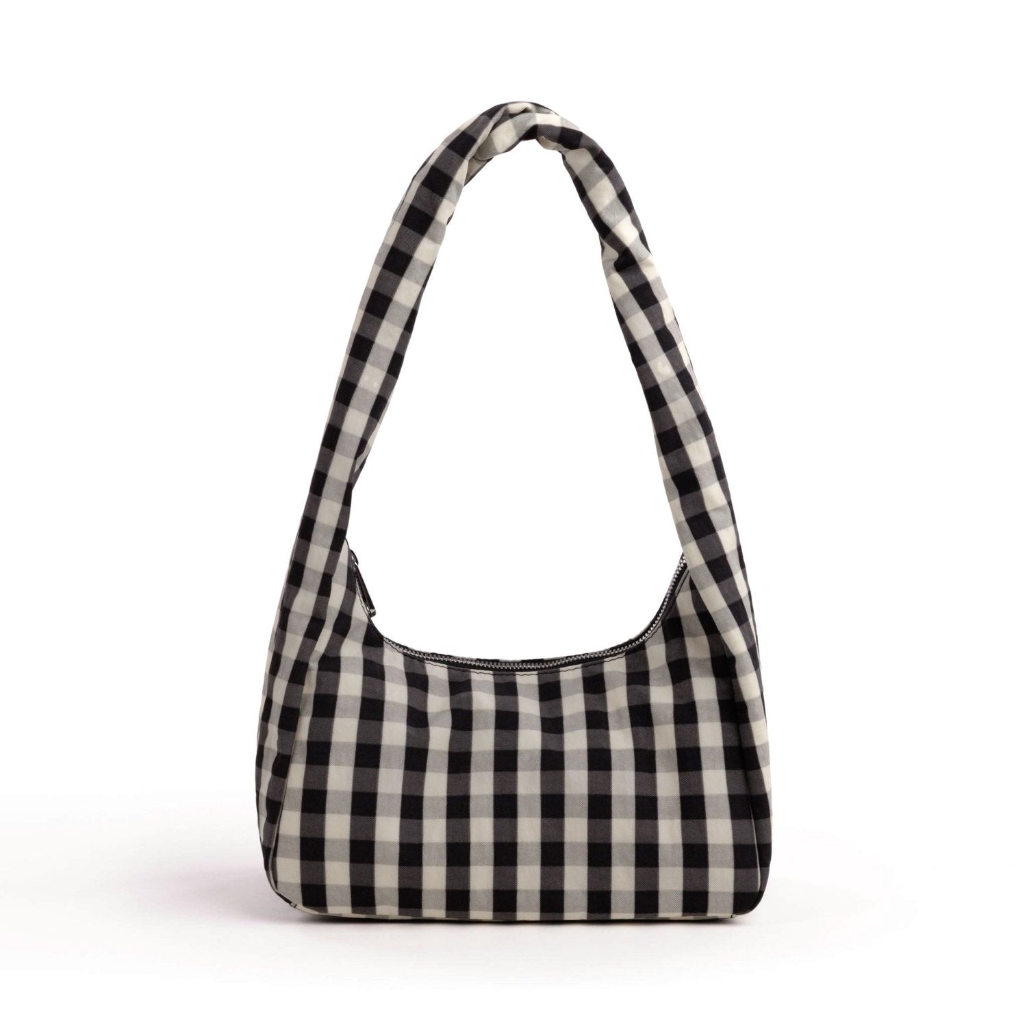 Baggu Small Nylon Meringue Bag in Black And Cream Gingham - Getoutside Shoes