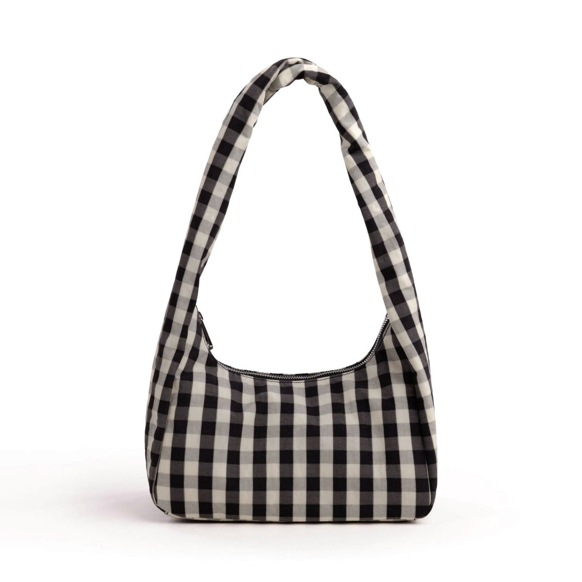 Baggu Small Nylon Meringue Bag in Black And Cream Gingham - Getoutside Shoes