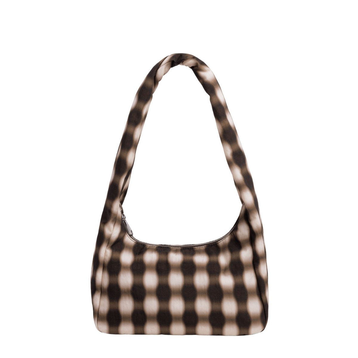 Baggu Small Nylon Meringue Bag in Blurred Gingham Brown - Getoutside Shoes
