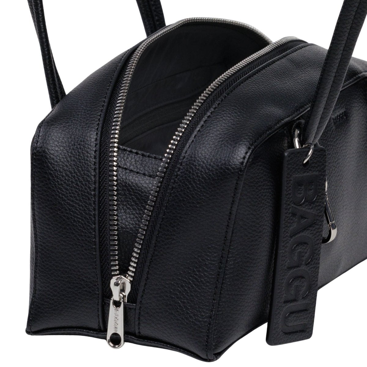 Baggu Small Recycled Leather Bowler Bag in Black - Getoutside Shoes
