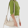 Baggu Small Recycled Leather Crescent Bag in Stone - Getoutside Shoes
