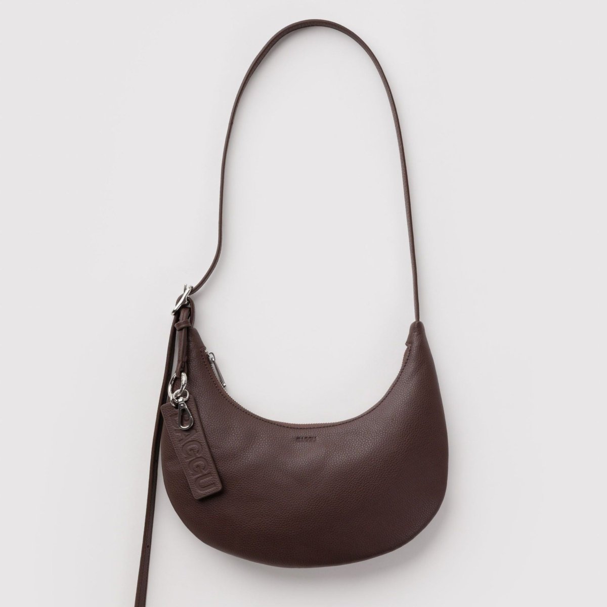 Baggu Small Recycled Leather Flat Crescent in Brown - Getoutside Shoes