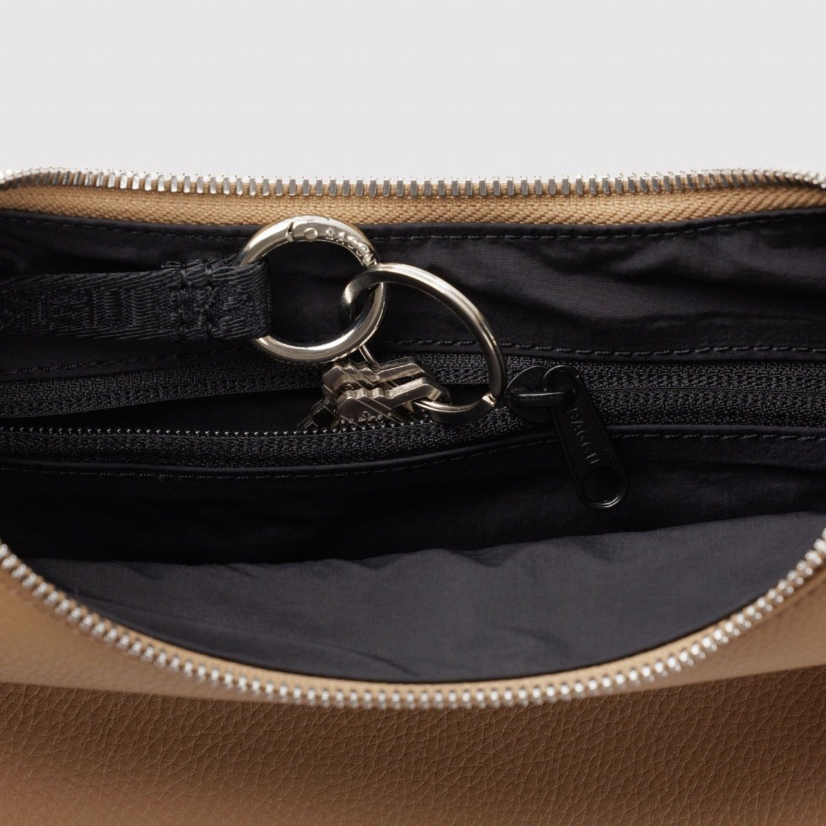 Baggu Small Recycled Leather Flat Crescent in Dune - Getoutside Shoes