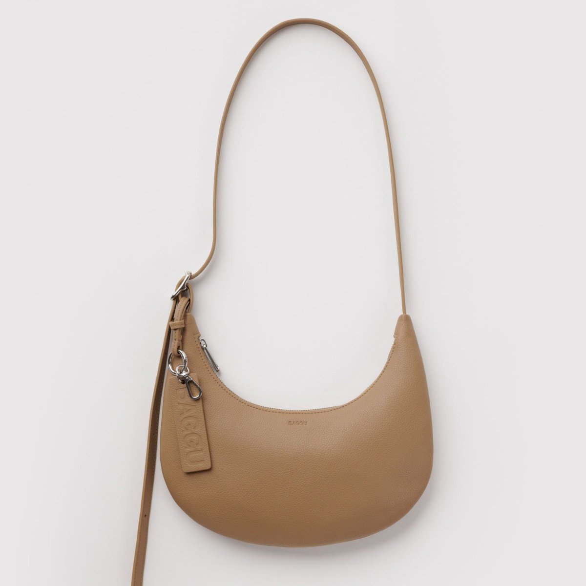 Baggu Small Recycled Leather Flat Crescent in Dune - Getoutside Shoes