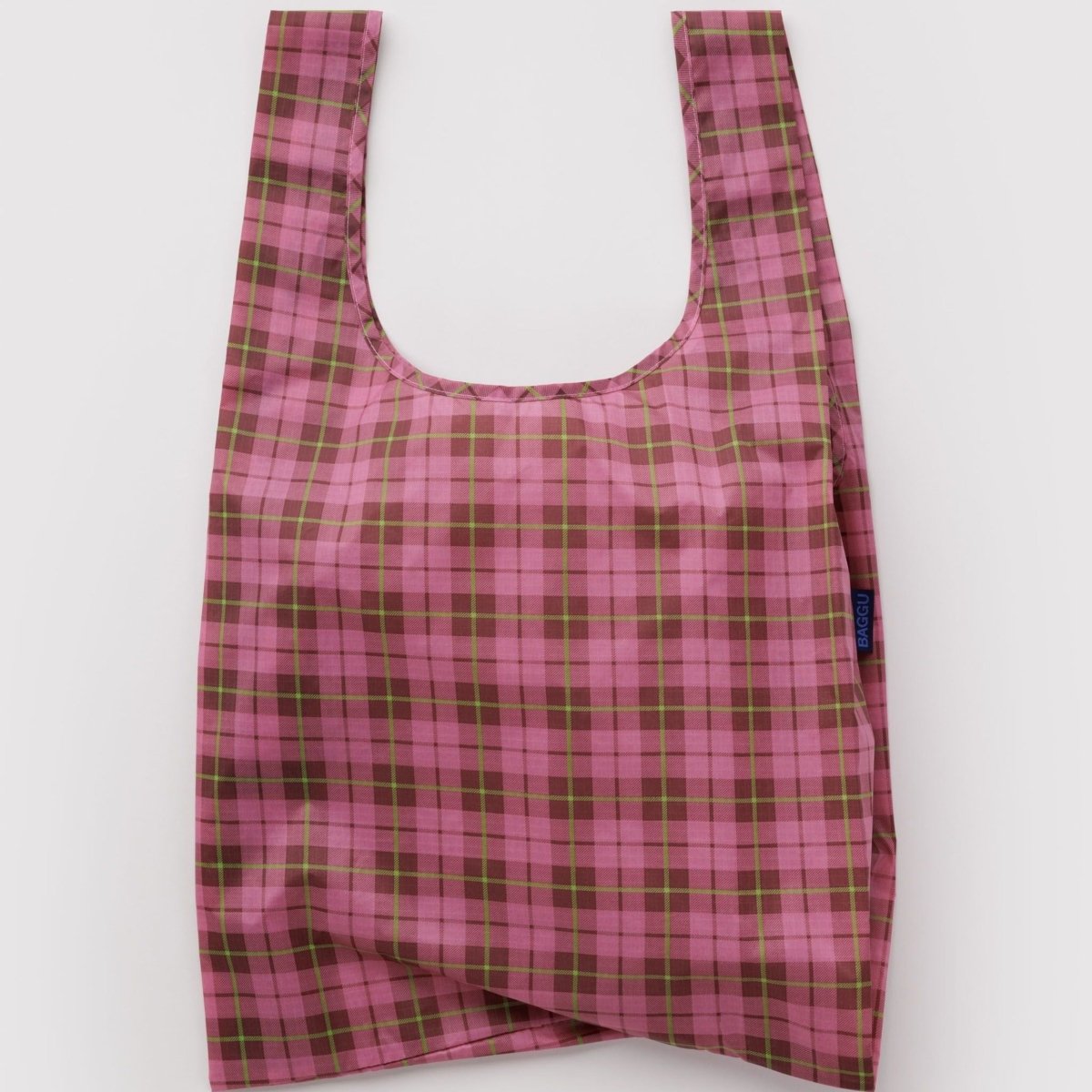 Baggu Standard Bag in Azalea Pink Tartan - Getoutside Shoes