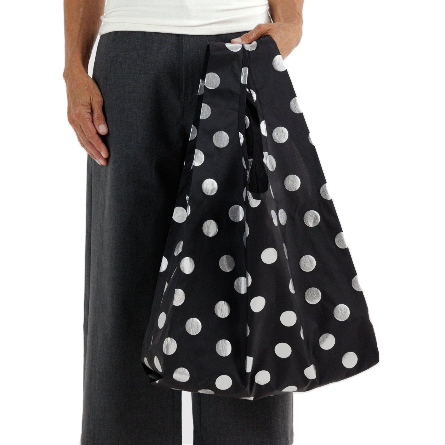 Baggu Standard Bag in Silver Metallic Polka Dot - Getoutside Shoes