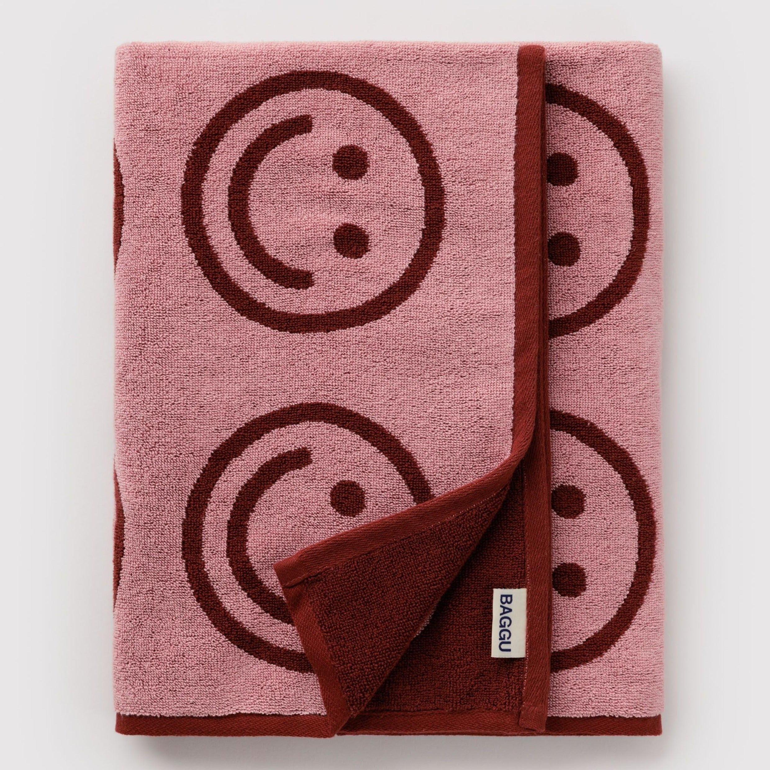 Baggu Bath Towel in Blush Happy
