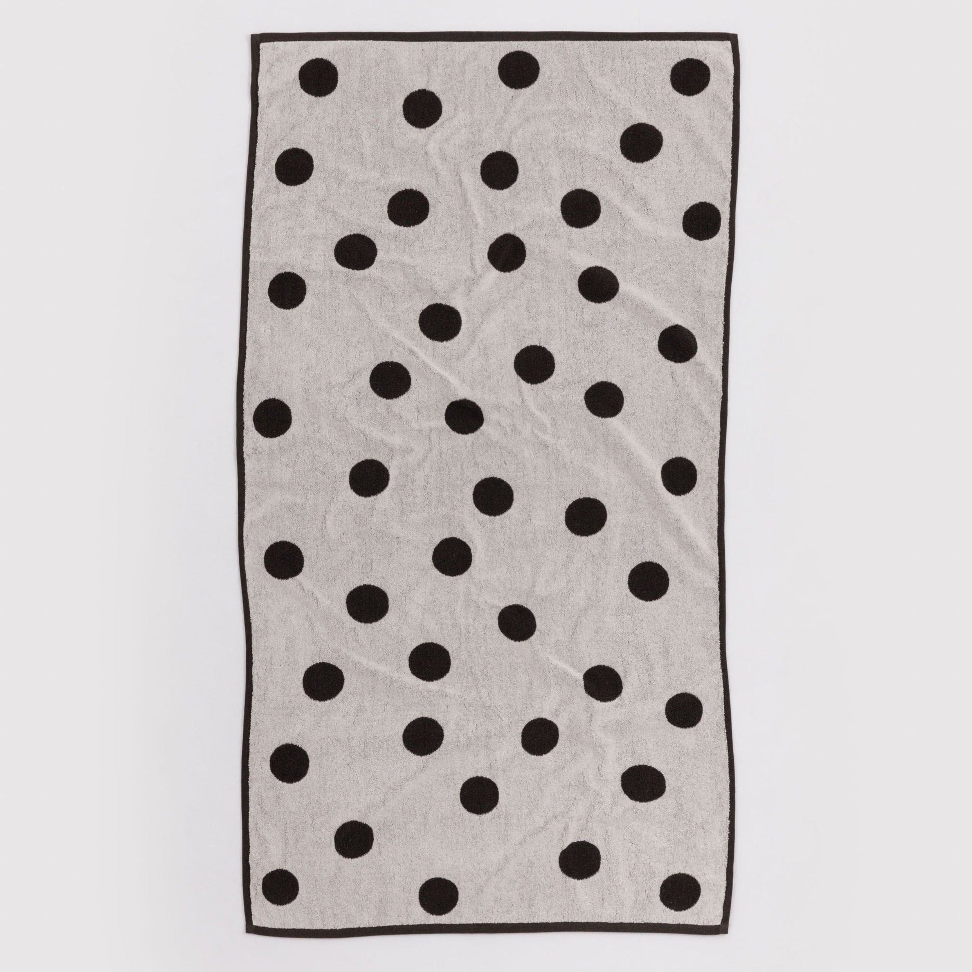 Baggu Bath Towel in  Cream and Black Polka Dot