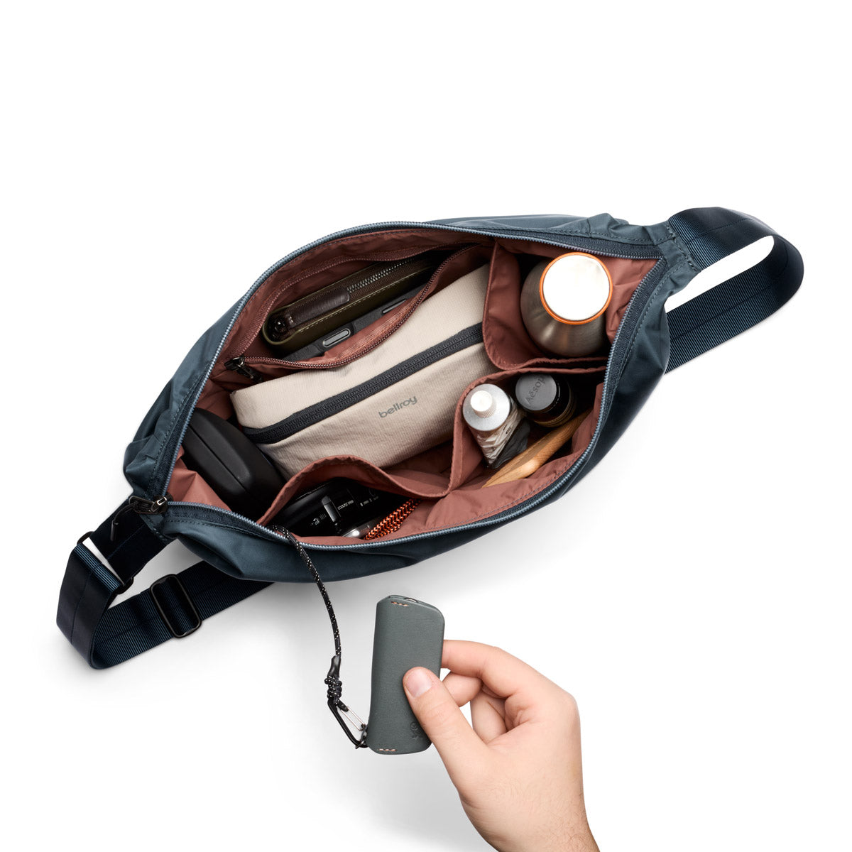 Bellroy Laneway Crescent Bag 7L in Bluesteel