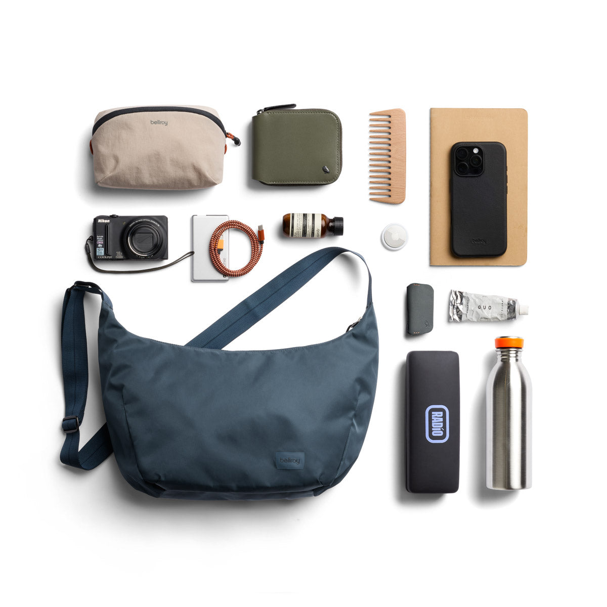 Bellroy Laneway Crescent Bag 7L in Bluesteel