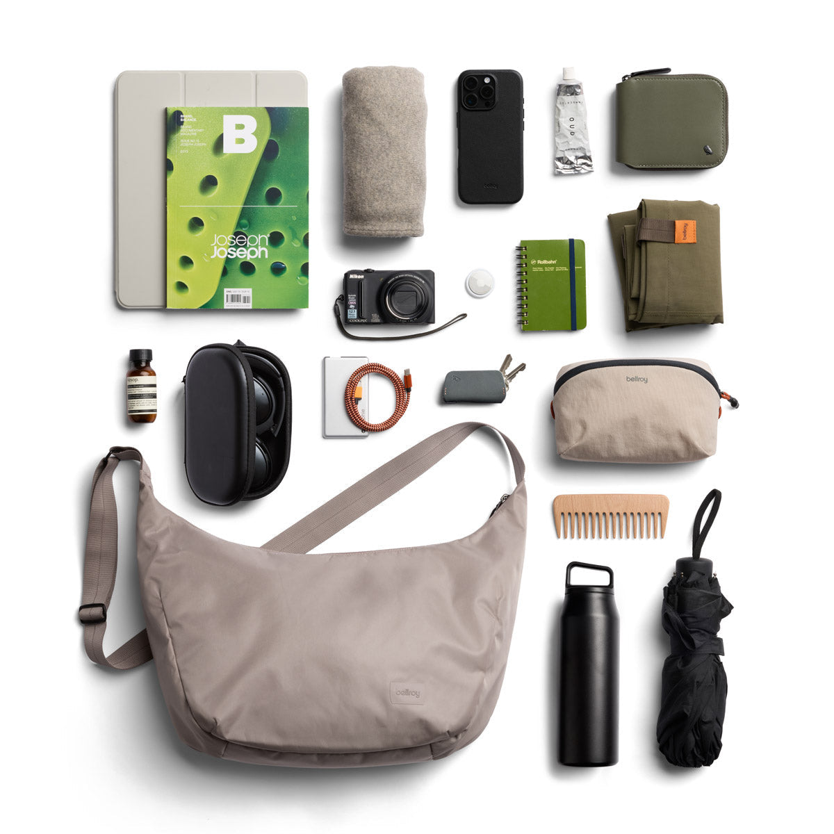 Bellroy Laneway Crescent Bag 12L in Fawn