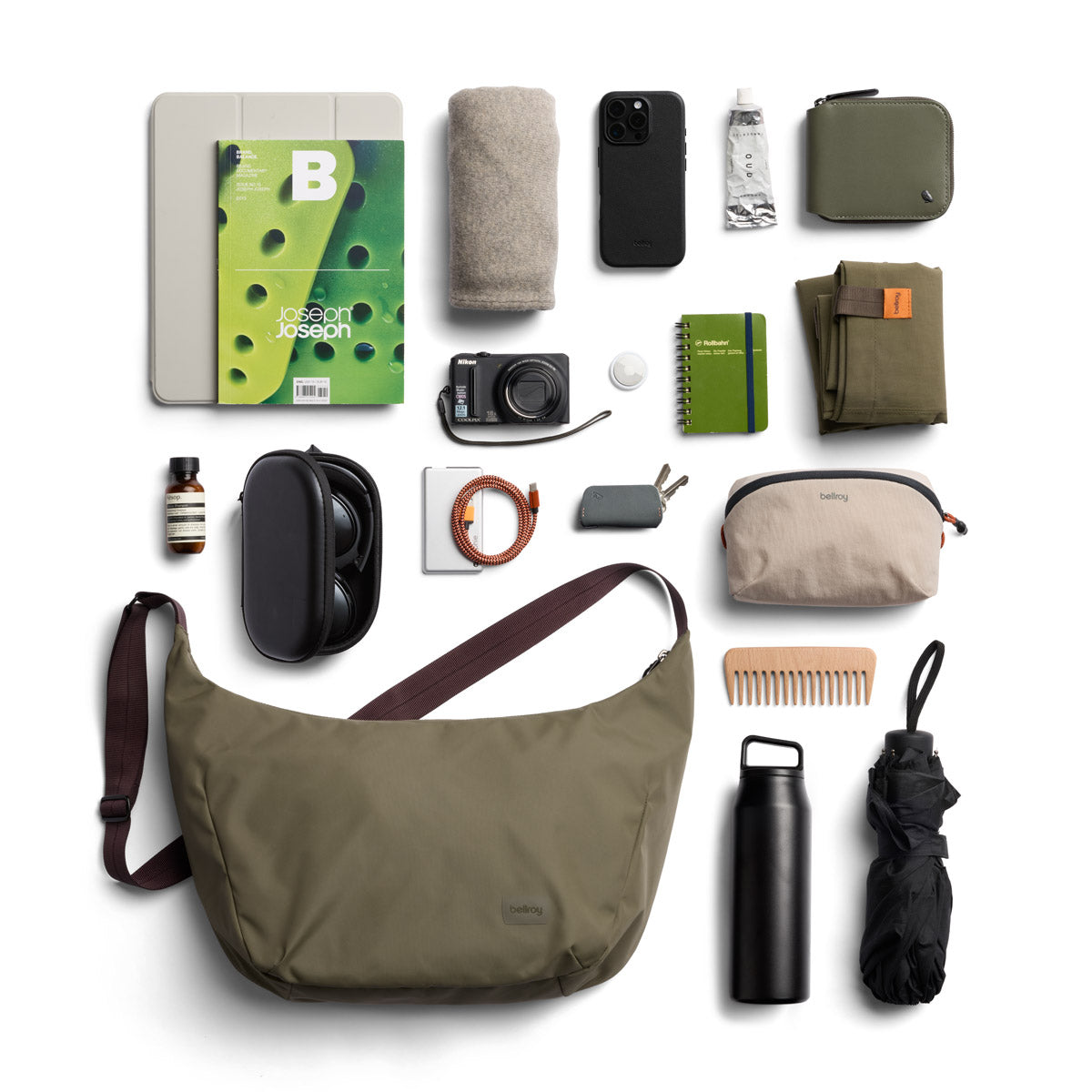Bellroy Laneway Crescent Bag 12L in Seakelp