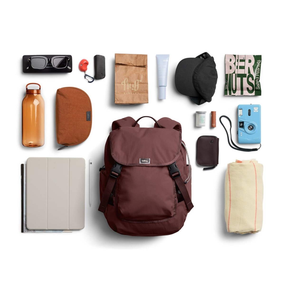 Bellroy Cinch Backpack in Burgundy - Getoutside Shoes