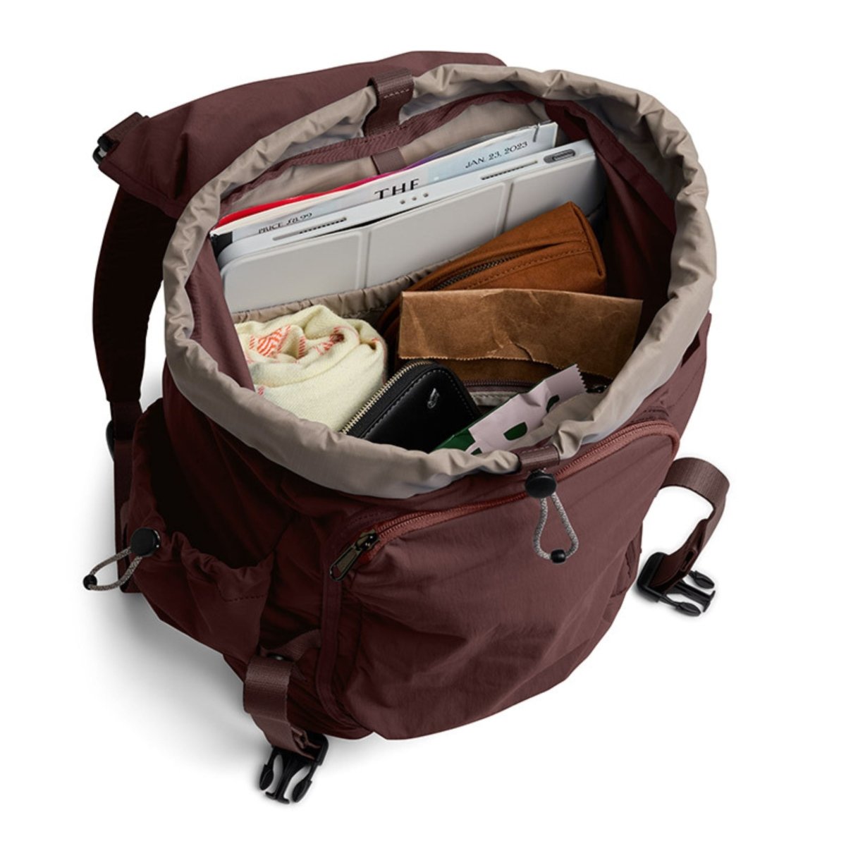 Bellroy Cinch Backpack in Burgundy - Getoutside Shoes
