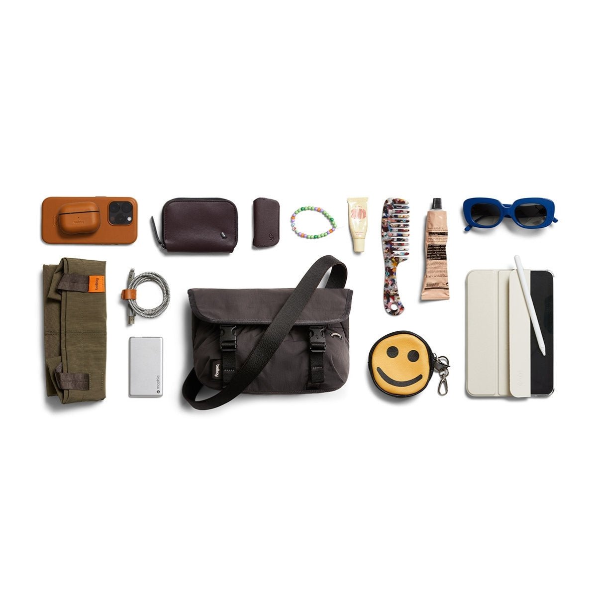 Bellroy Cinch Mini Messenger in Charcoal - Getoutside Shoes