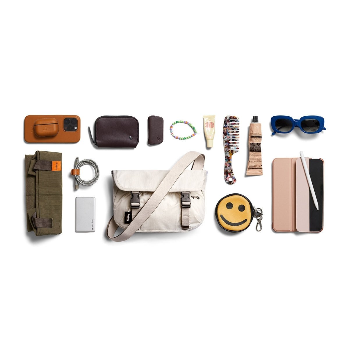 Bellroy Cinch Mini Messenger in Oat - Getoutside Shoes