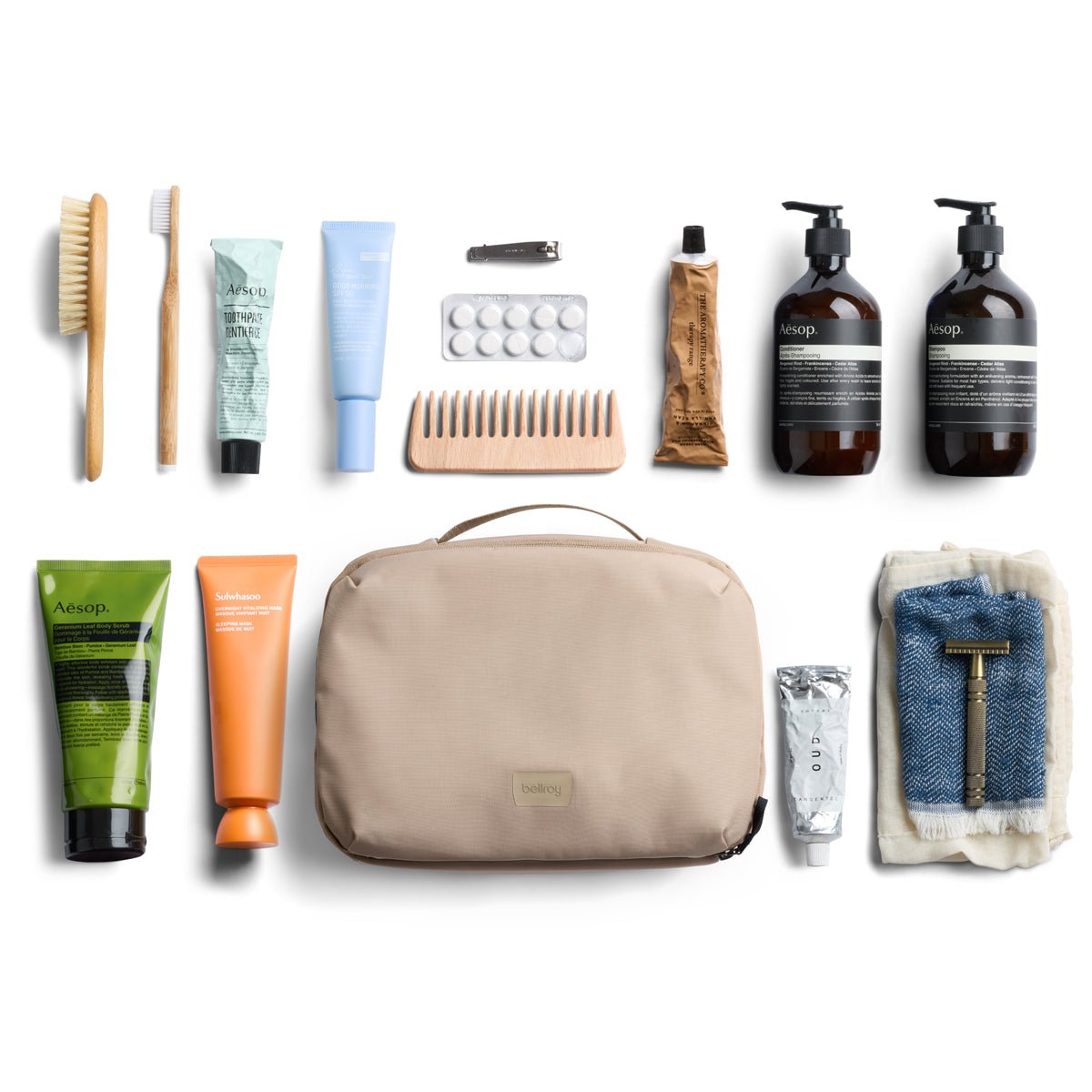 Bellroy Hanging Toiletry Kit Plus in Stone - Getoutside Shoes