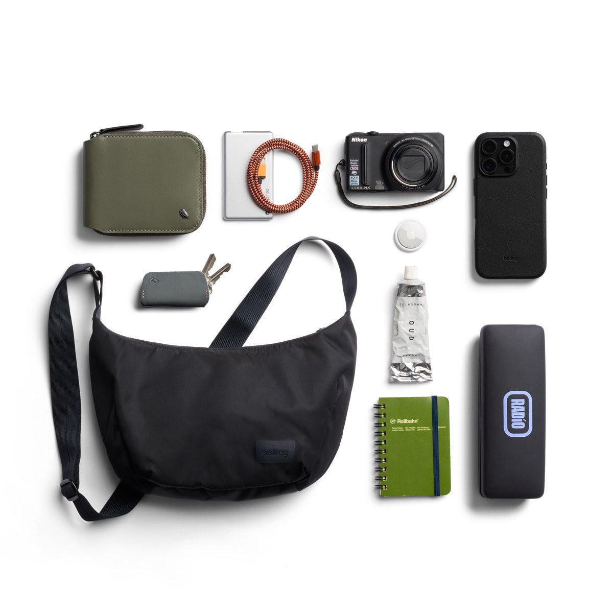 Bellroy Laneway Crescent Bag 2.5L in Ink - Getoutside Shoes