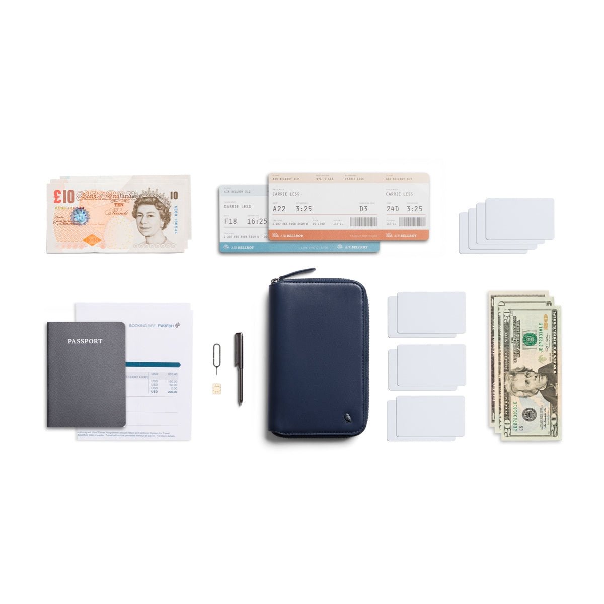 Bellroy Travel Folio (Second Edition) in Navy - Getoutside Shoes