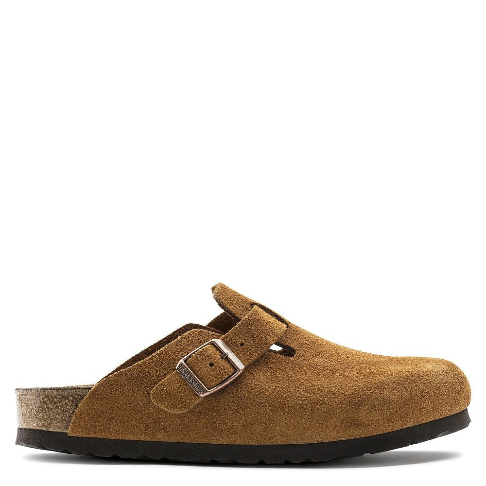 Birkenstock Boston Softbed Suede Leather in Mink