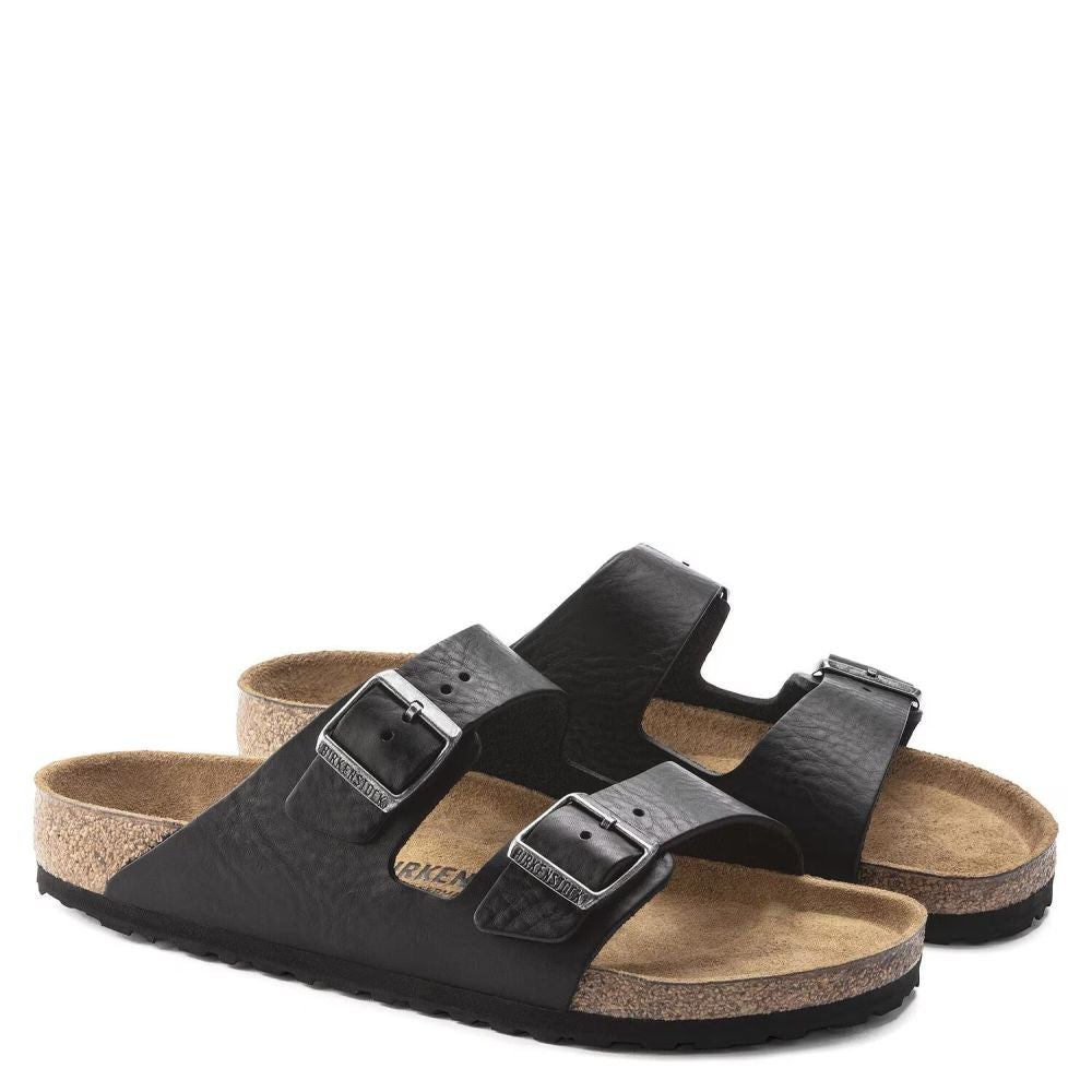 Birkenstock Men's Arizona Grip Leather in Vintage Wood Black