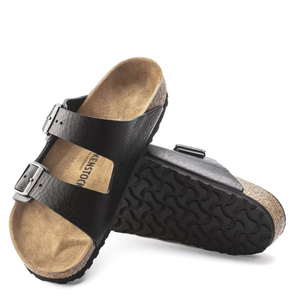 Birkenstock Men's Arizona Grip Leather in Vintage Wood Black