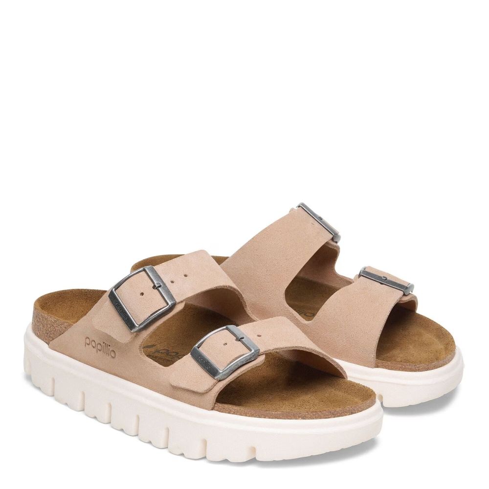 Birkenstock Women's Arizona Chunky Leather Suede in Warm Sand