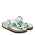Birkenstock Women&#39;s Gizeh Big Buckle Natural Leather Patent in High-Shine Surf Green