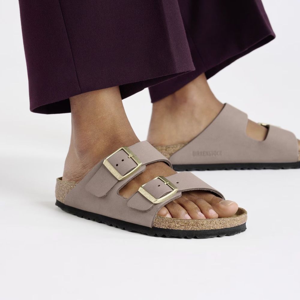 Birkenstock Women's Arizona Nubuck Leather in Faded Purple