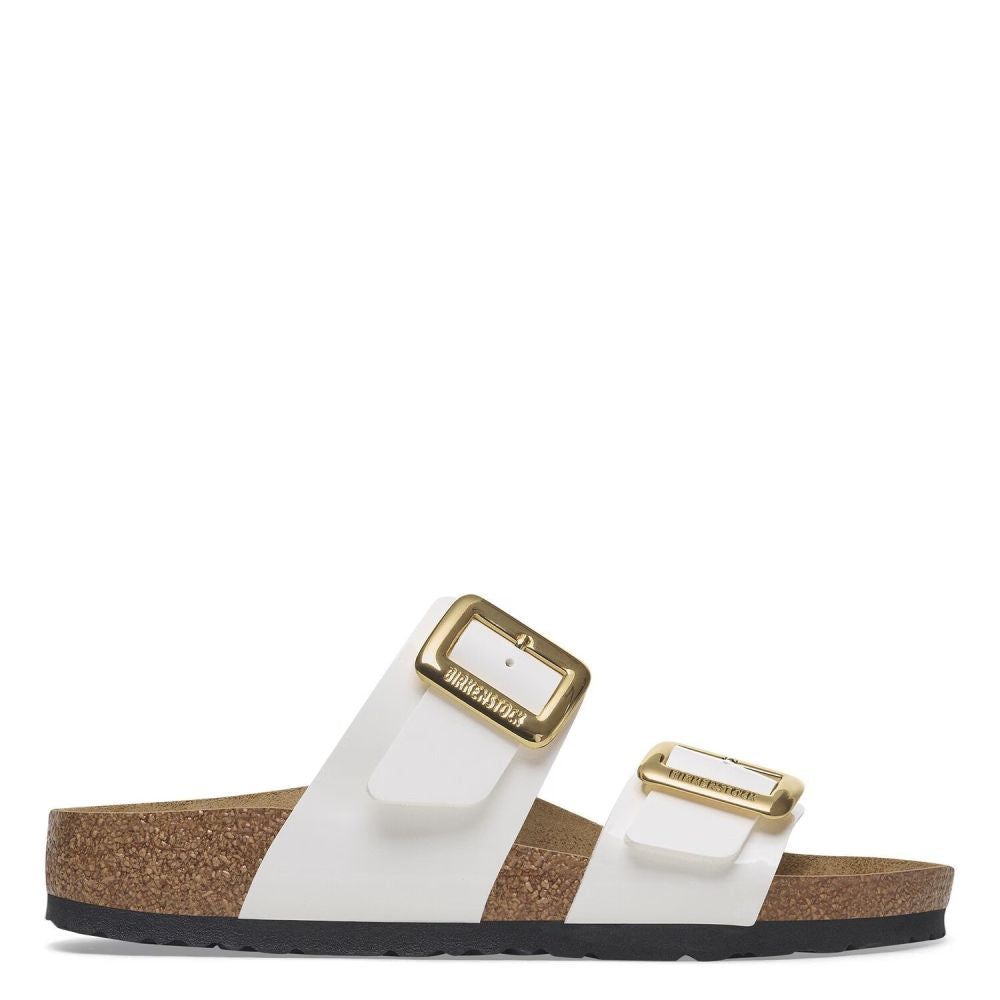 Birkenstock Women's Sydney Luxe Buckle Birko-Flor in Patent White