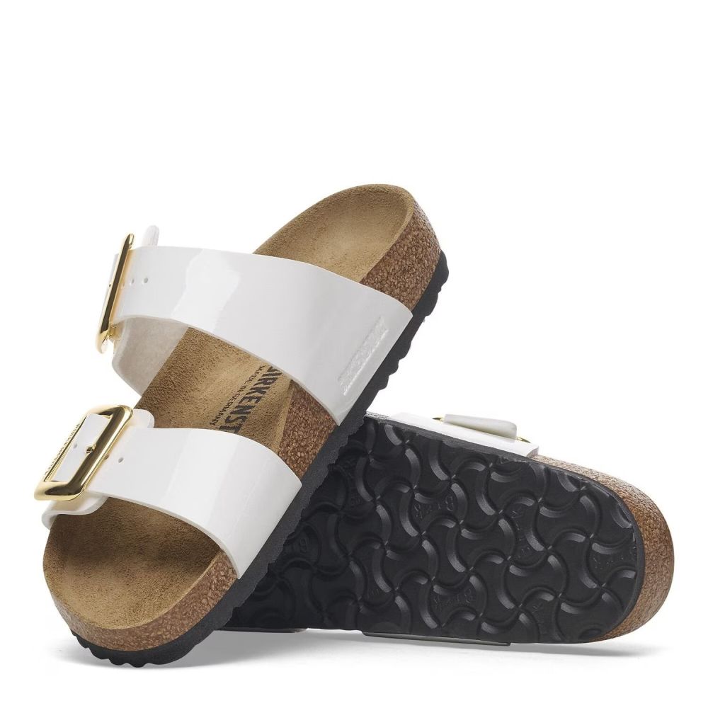 Birkenstock Women's Sydney Luxe Buckle Birko-Flor in Patent White