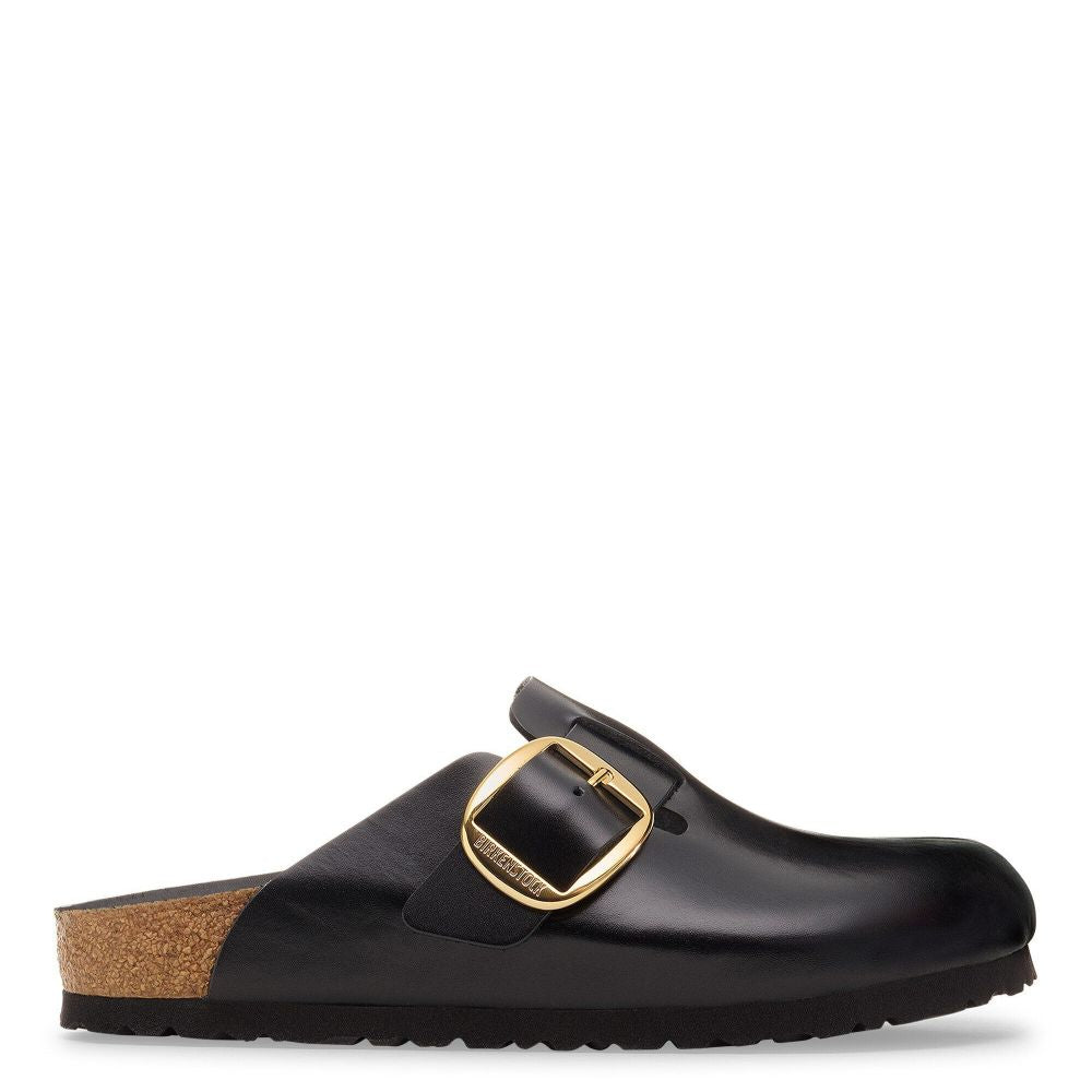Birkenstock Women's Boston Big Buckle Leather in Black Dressy Leather