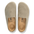 Birkenstock Amsterdam Wrapped Suede Leather in Taupe - Getoutside Shoes