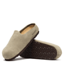 Birkenstock Amsterdam Wrapped Suede Leather in Taupe - Getoutside Shoes