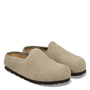 Birkenstock Amsterdam Wrapped Suede Leather in Taupe - Getoutside Shoes