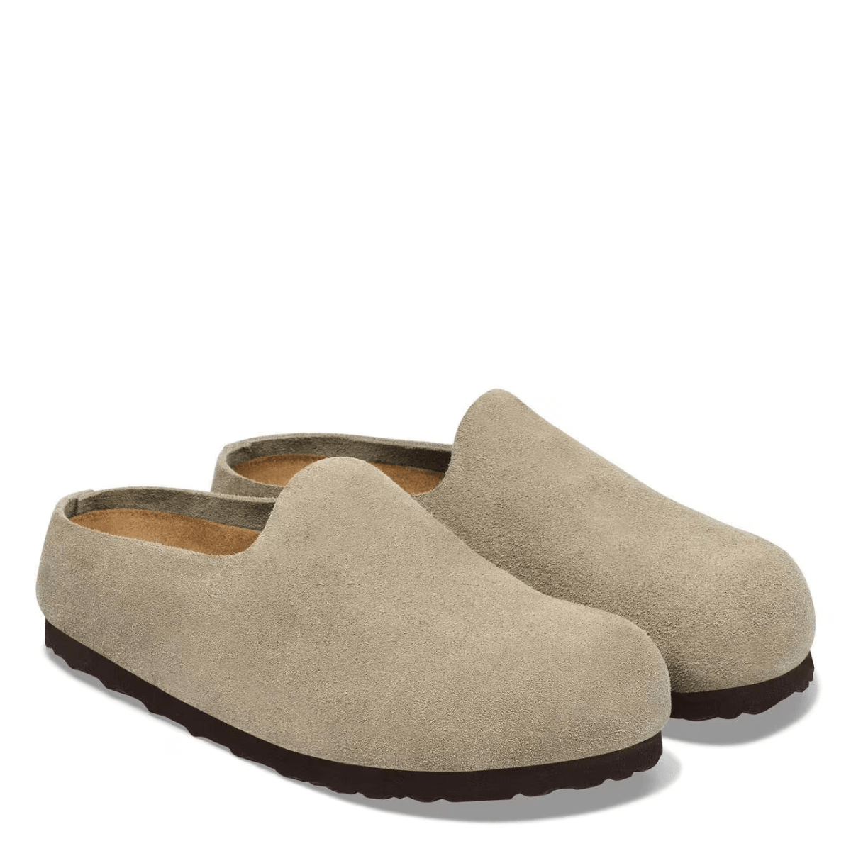 Birkenstock Amsterdam Wrapped Suede Leather in Taupe - Getoutside Shoes
