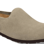 Birkenstock Amsterdam Wrapped Suede Leather in Taupe - Getoutside Shoes