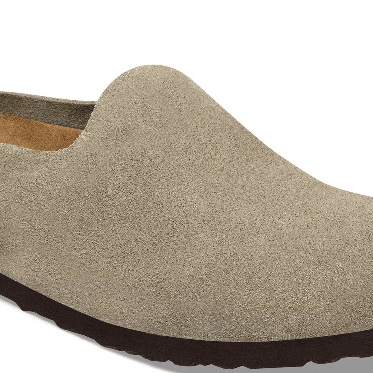 Birkenstock Amsterdam Wrapped Suede Leather in Taupe - Getoutside Shoes