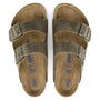 Birkenstock Arizona Softbed Oiled Leather in Faded Khaki - Getoutside Shoes