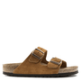 Birkenstock Arizona Softbed Suede Leather in Mink - Getoutside Shoes